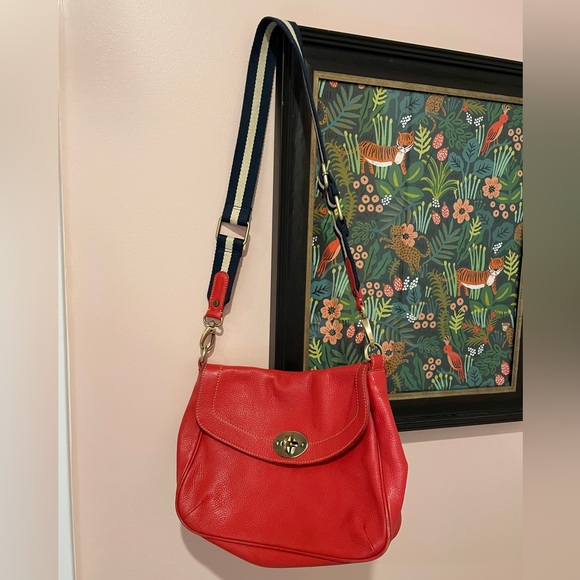 Boden Bags Boden Red Leather Crossbody Turn Lock Purse Poshmark